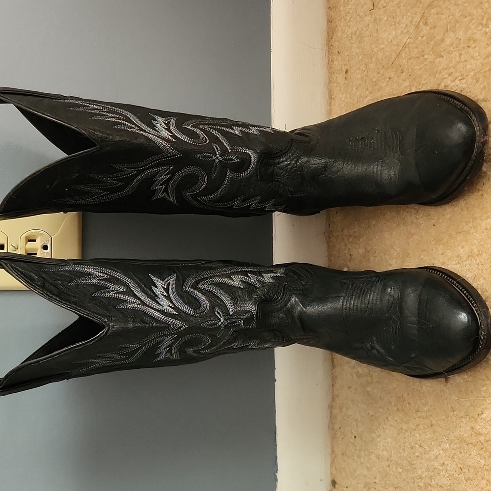 Black Western Cowboy Boots Abilene Size 9 Womens